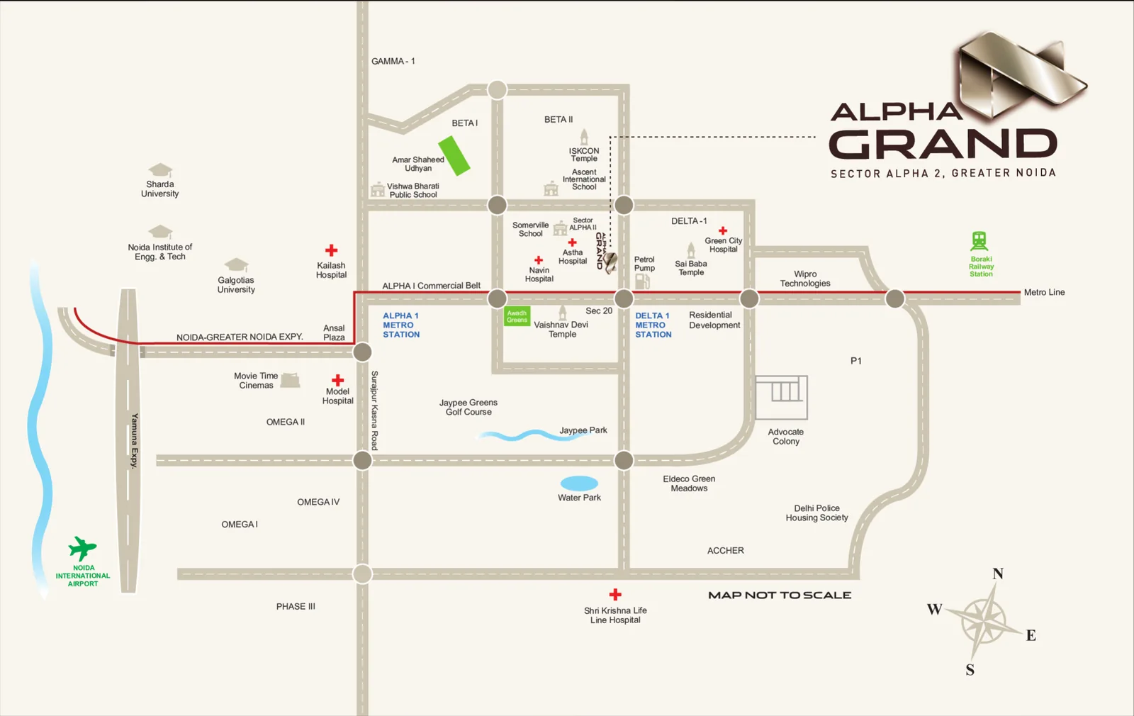 Alpha Grand location map, Sector Alpha 2, Greater Noida