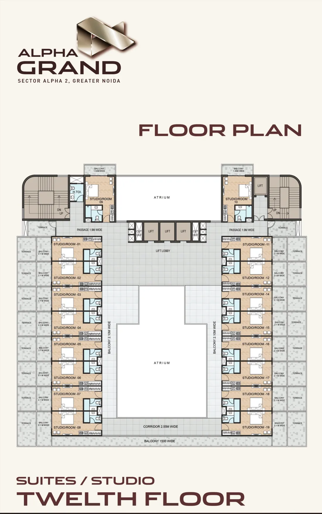 Alpha Grand studio apartment floor plan